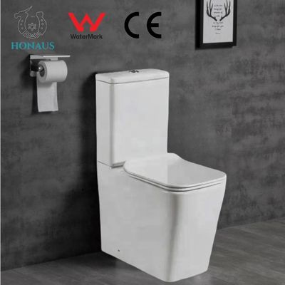 European CE Square Close Coupled Toilet Rimless Water Closet 645*370*850mm