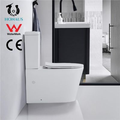 Floor Mounted Dual Flush Round Two Piece Toilet Bowl Water Saving