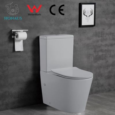 Floor Mounted Dual Flush Round Two Piece Toilet Bowl Water Saving