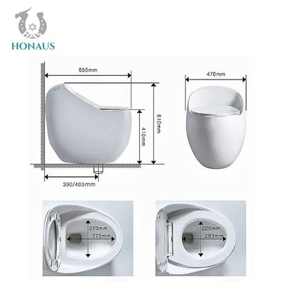 Ceramic Colored Siphon One Piece Toilet Bowl Egg Design Water Saving