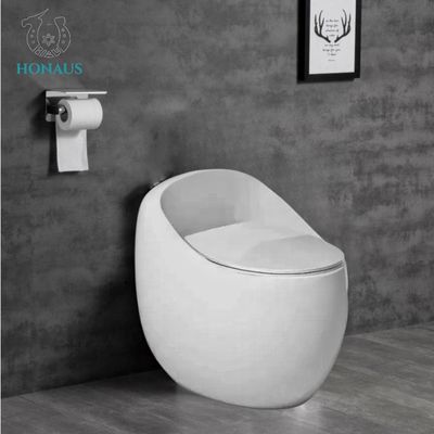 Ceramic Colored Siphon One Piece Toilet Bowl Egg Design Water Saving
