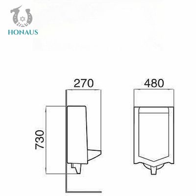 Siphon Flush Valve Public Restroom Urinal Wall Hung Bathroom Sanitary Ware
