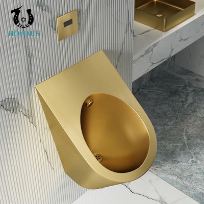 Customizable Gold Stainless Steel Male Toilet Urinal Wall Mounted Waterless Sensor