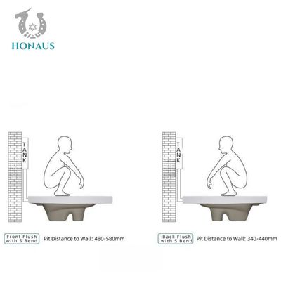 Complete Set Ceramic Squat Pan Toilet Flushing Tank Odor Resistant Bathroom Toilet