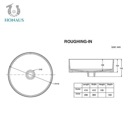 Customized Size Round Countertop Basin