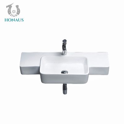 CUPC Larger Bathroom Wall Hung Basin With Overflow Ceramic Glazed 880*395*435mm