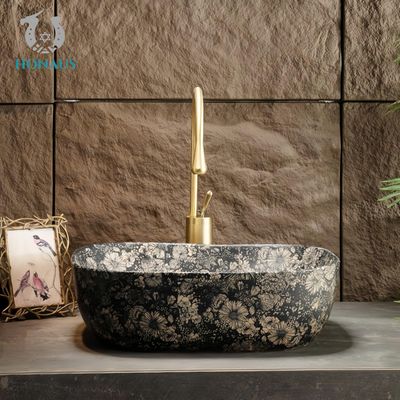 Retro Bathroom Countertop Basin High Quality Ceramic Art Design In Door Out Door
