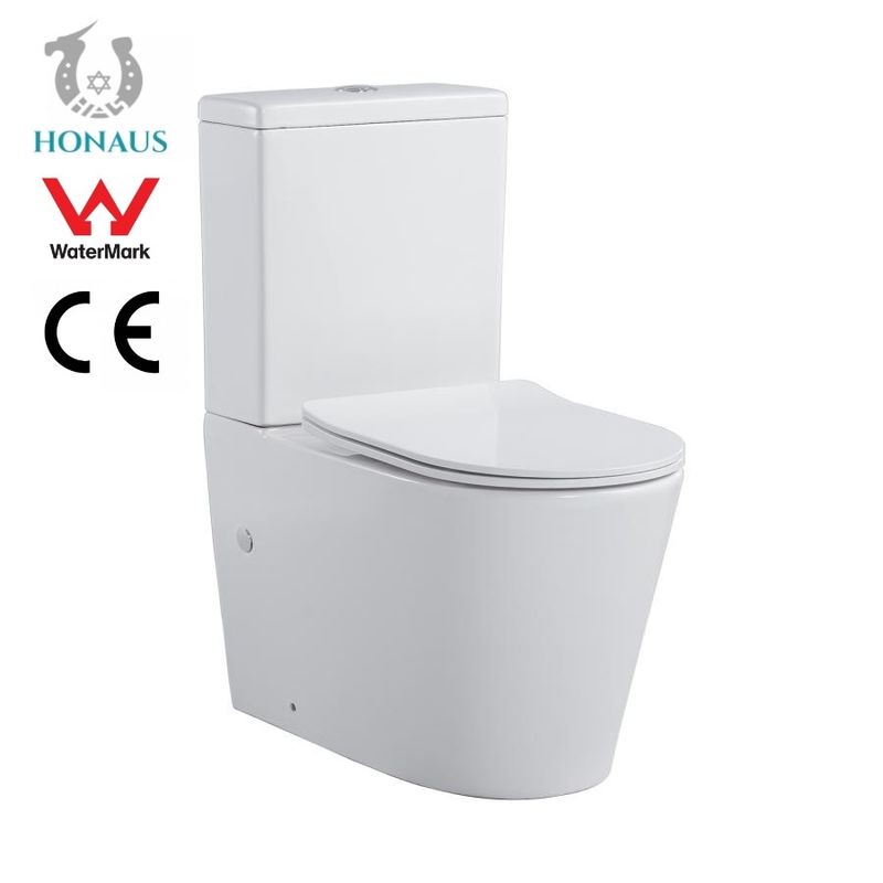 Floor Mounted Dual Flush Round Two Piece Toilet Bowl Water Saving